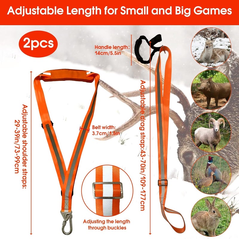 Vecacosic Deer Drag Strap and Harness Heavy Duty Safety Deer Dragging Rope Hunting Accessories for Hunters - Image 2